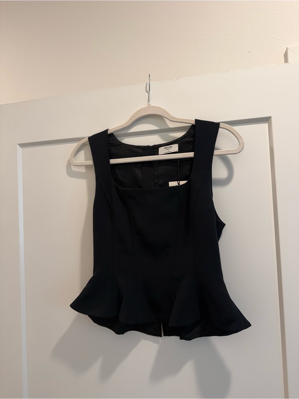 Aritzia Black Peplum Top